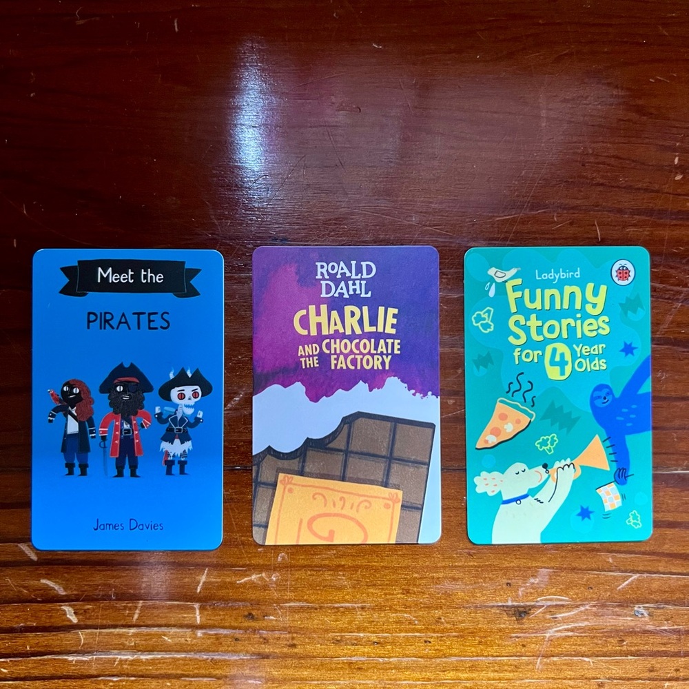 Yoto Card Set - Pirates, Carlie and the Chocolate Factory, and Funny Stories
